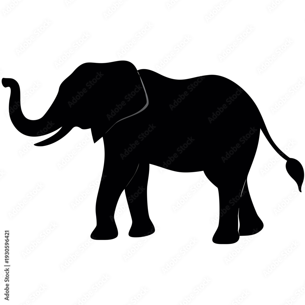 Fototapeta premium Majestic elephant standing proudly with trunk raised high