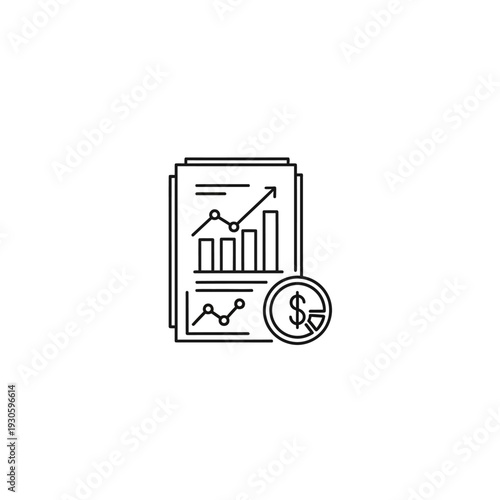 Business Growth Analysis Document with Financial Charts and Digital Data