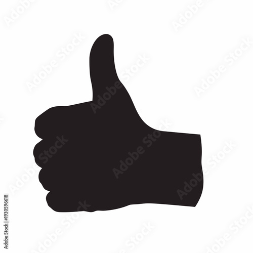 Solid thumbs up gesture in black silhouette