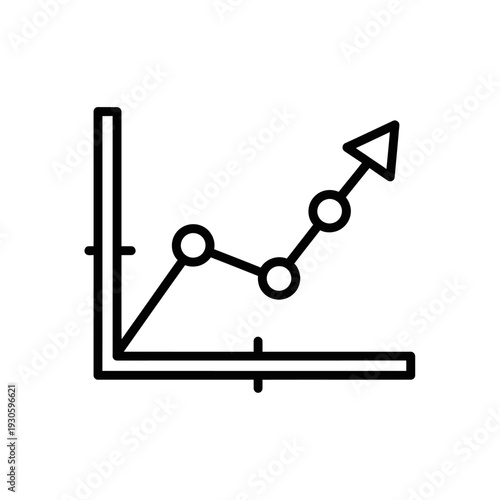 Business Growth Analytics Icon Depicting Increasing Chart and Upward Trends