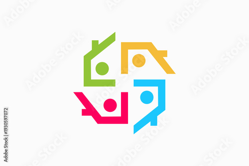 Community Home Vector Logo Premium