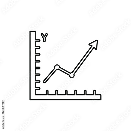 Business Growth Chart with Increasing Progress Trend and Upward Arrow