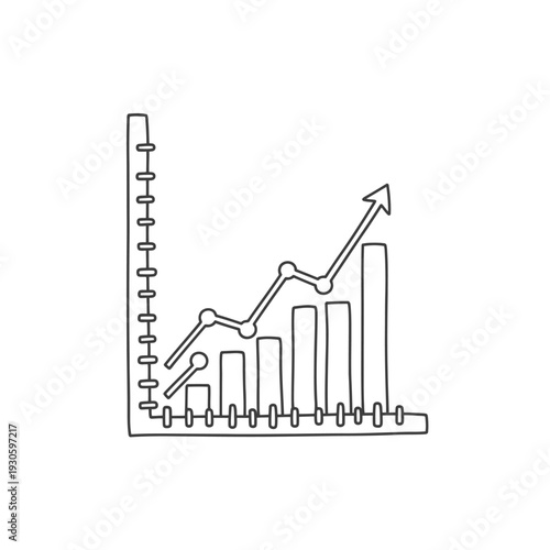 Business Growth Chart with Increasing Revenue and Market Performance