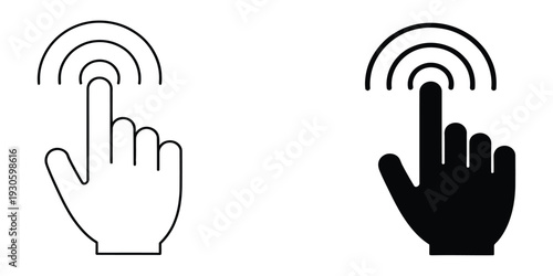 Finger Control Icon Editable Stroke Vector for Apps