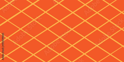 Abstract vibrant orange background with clean diagonal diamond grid pattern.