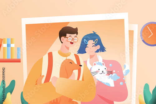 Kitten Pet Care Vector Flat Illustration for E-commerce Shopping Festival