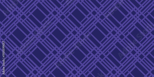 Abstract deep purple background with elegant diagonal lattice grid pattern.