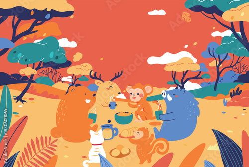 Kitten Pet Care Vector Flat Illustration for E-commerce Shopping Festival