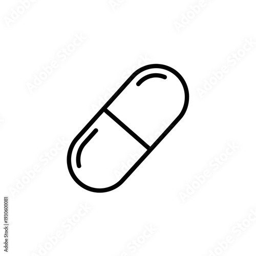 Close-Up of a Single Capsule Pill in Black and White for Medical and Pharmaceutical Concepts