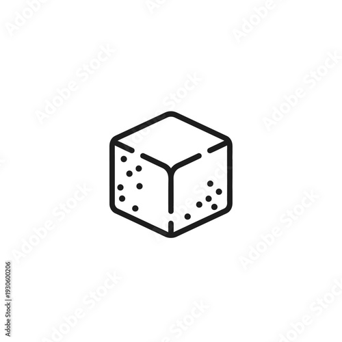 Close-up of Ice Cube with Melting Texture and Droplets on Surface