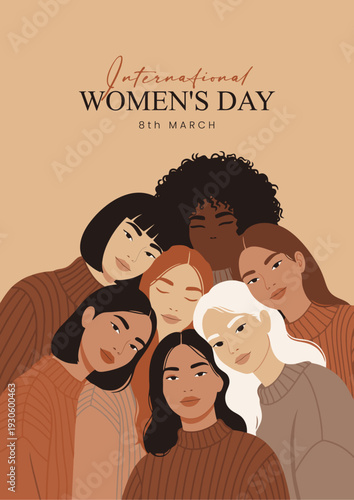 International Women's Day Greeting Card Vector