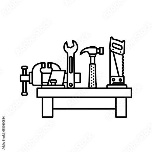 Creative Workshop Workspace with Tools and Equipment for DIY Projects