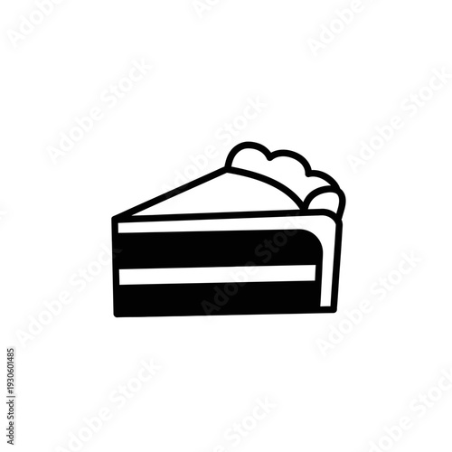 Delicious Slice of Cake with Cream and Fruit Garnish for Dessert Enjoyment