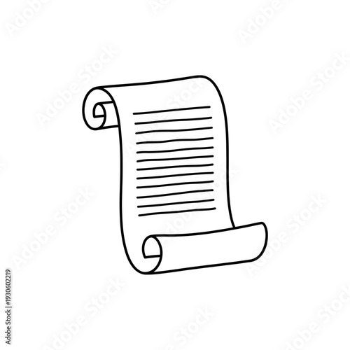 Elegant Document Scroll with Writing and Scroll Illustration for Professional Usage