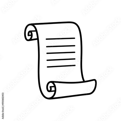 Elegant Handwritten Document Scroll for Historical or Artistic Presentations