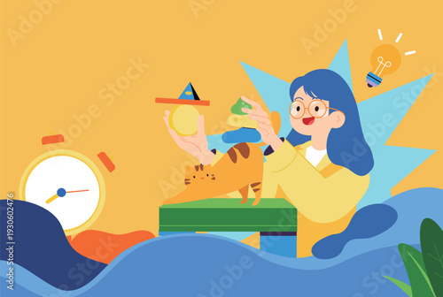 Kitten Pet Care Vector Flat Illustration for E-commerce Shopping Festival