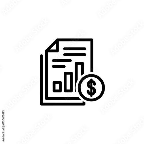 Financial Report Chart with Data Analysis and Growth Indicators