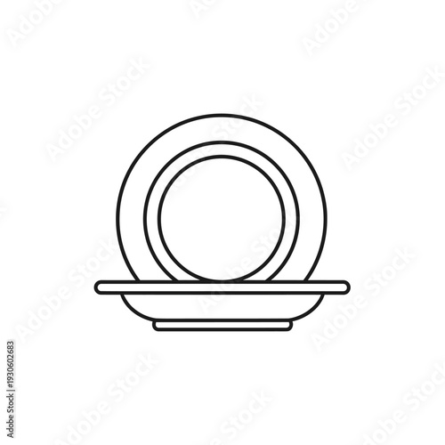 Elegant Modern Plate and Dishware Set on White Background for Tableware Design
