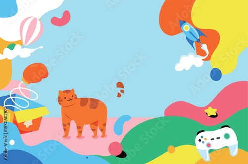 Kitten Pet Care Vector Flat Illustration for E-commerce Shopping Festival