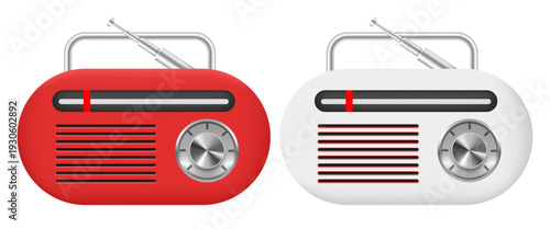 Radio icon. Vector 3D clipart isolated on white background.