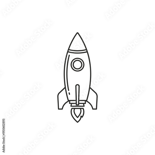 Futuristic Rocket Launch Illustration with Minimalistic Design