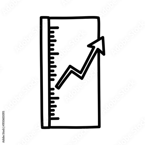 Growth Tracking Chart with Upward Trending Arrow for Business Analytics