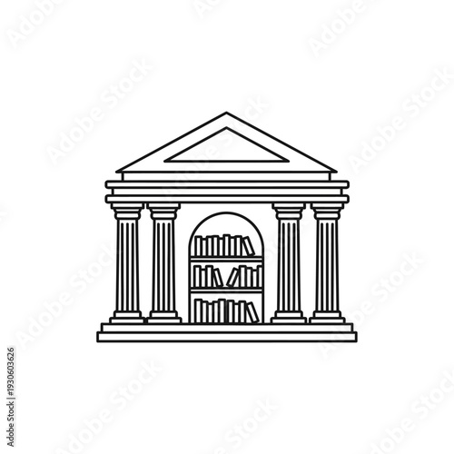 Historical Greek Style Architecture with Columns and Triangular Pediment