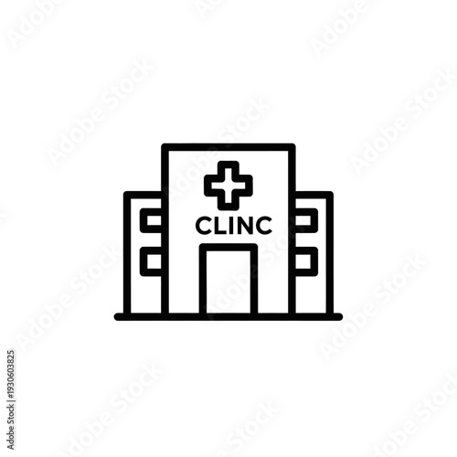 Hospital Building Icon Illustration for Healthcare and Medical Services