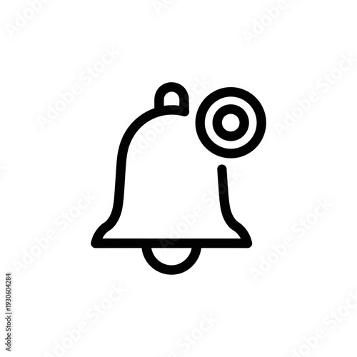 Minimalist Bell Icon for Notification Alerts and Sound Indicators