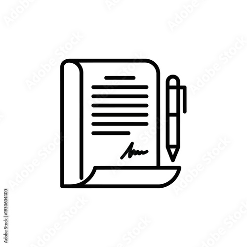 Legal Document with Pen Illustration for Business and Formal Usage