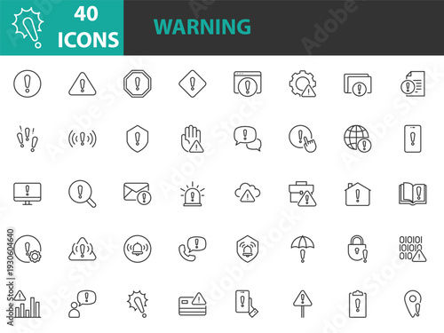 set of alert and warning icons. vector illustration