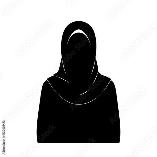 Silhouette of a Woman Wearing a Hijab, Symbol of Modesty.
