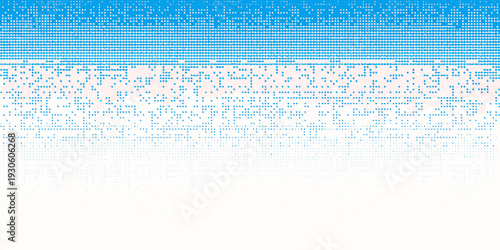 Abstract pixelated pattern with blue and white color scheme