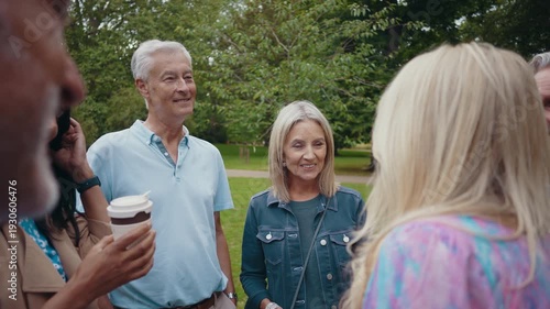 Senior group old buddies reunion in London	