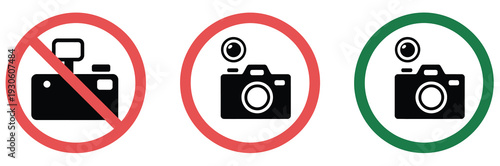 No Photo Icon Vector Prohibition Sign Camera Forbidden