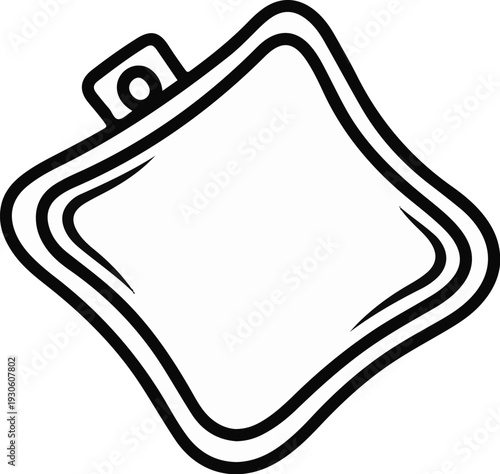 Stylized illustration of a square pot holder or potholder