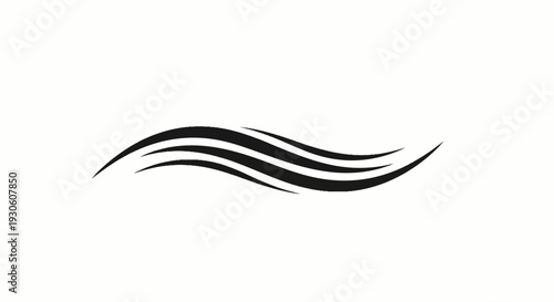 Stylized black wavy lines flow across a white background