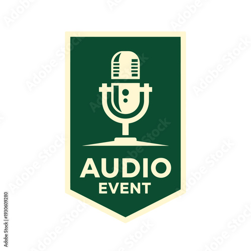 Audio Event Logo - A microphone icon on a green badge for audio events.