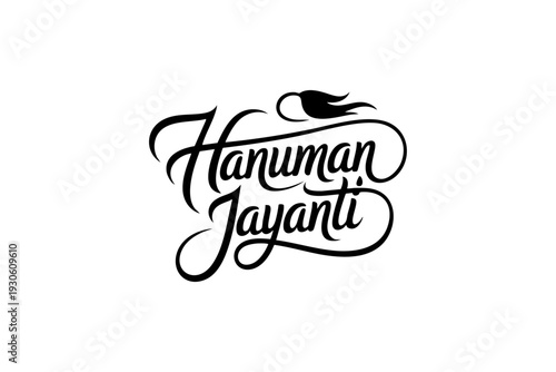 Elegant Hanuman Jayanti Calligraphy with Devotional Theme