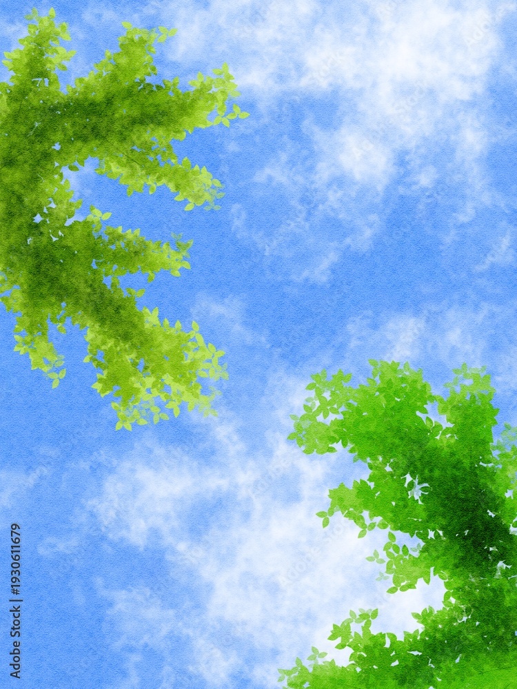 Obraz premium green tree and blue sky