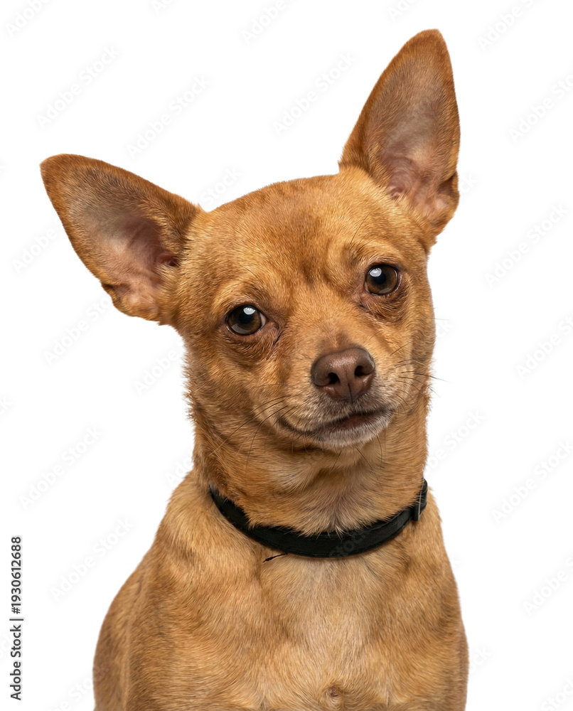 Obraz premium Cute Brown Chihuahua Dog with Black Collar Looking at Camera