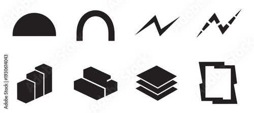 Abstract shapes and diagrams vector illustration for data visualization and design concepts