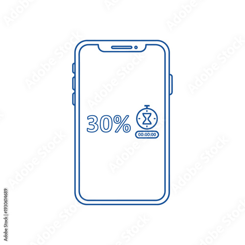 Smartphone screen displaying low battery percentage and timer icon.