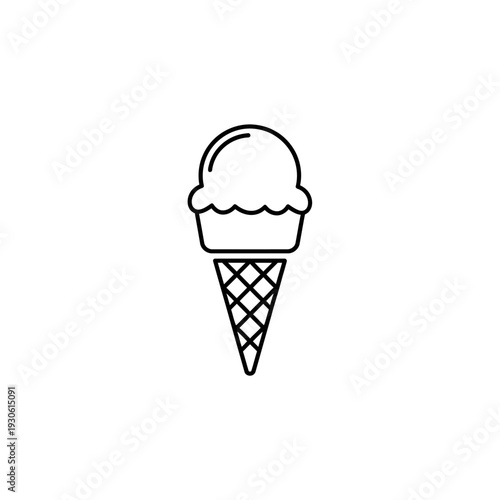 Minimalist Ice Cream Cone Icon Design for Dessert and Food Themes