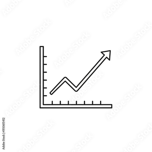 Minimalist Business Growth Chart Illustration Showing Increasing Trend