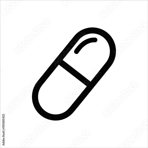 Minimalist Capsule Icon Representing Medication and Healthcare Symbols