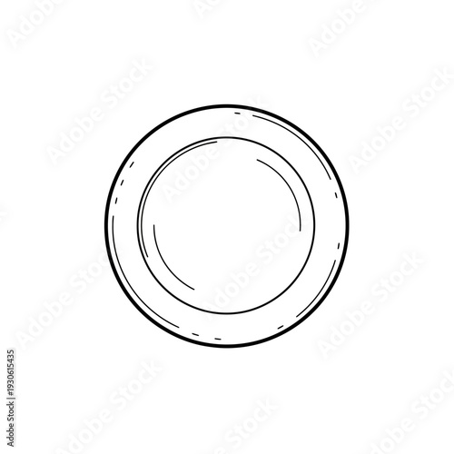 Minimalist Ceramic Plate on White Background for Food Presentation and Tableware Display