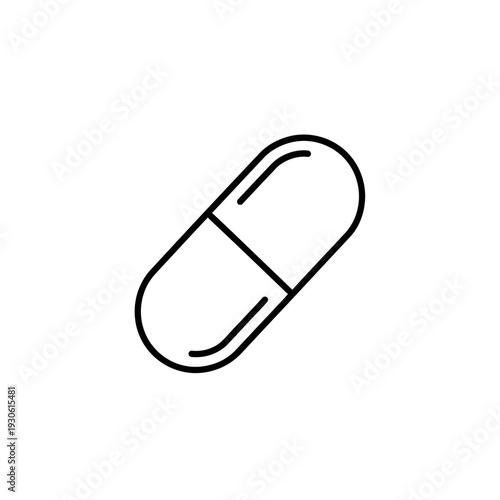 Minimalist Illustration of a Capsule Pill for Medication or Healthcare