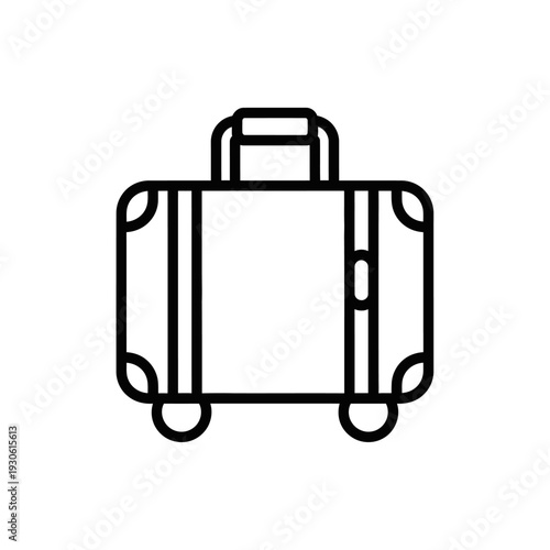Minimalist Line Art Illustration of Suitcase for Travel and Vacation Themes