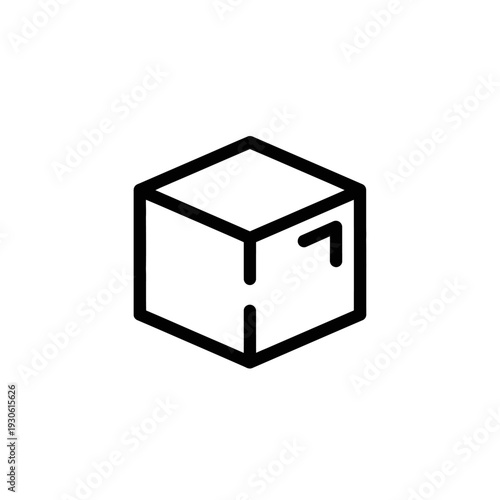 Minimalist Line Art Cube Illustration for Modern Design Concepts